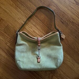 Coach Green Suede Shoulder Bag